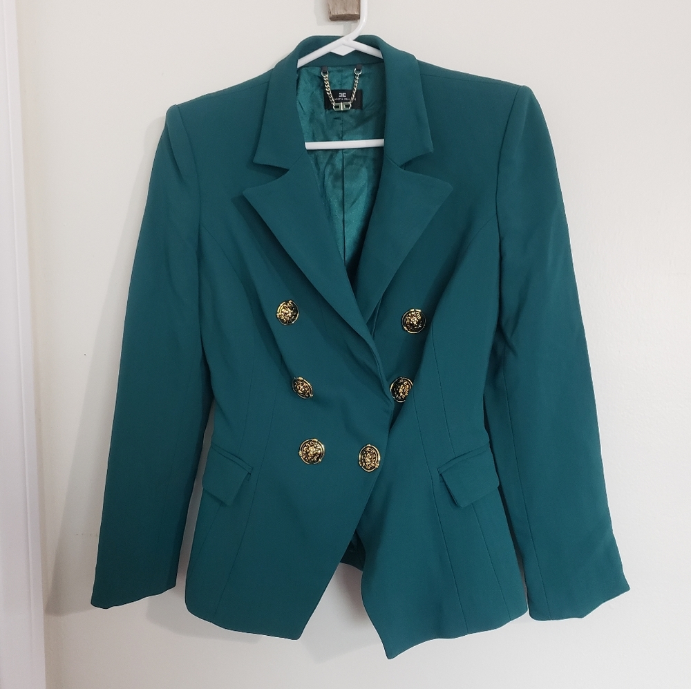 turquoise Giacca jacket satin blazer